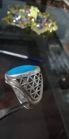 imported irani Silver Feroza ring. 925silver Nishapuri