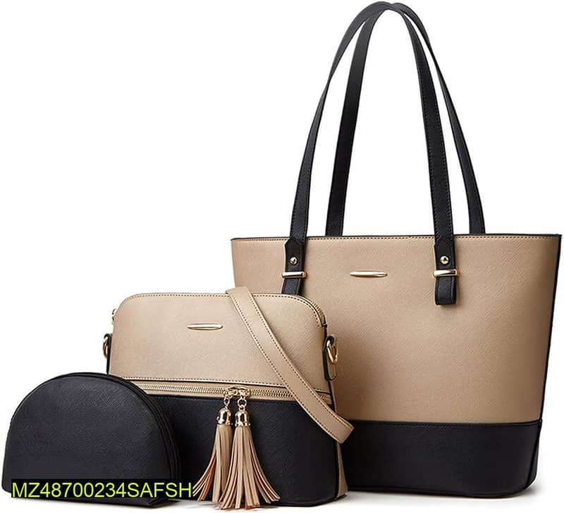 3 pcs women pu leather plain Top Handle Shoulder Bag(Free Delivery) 6