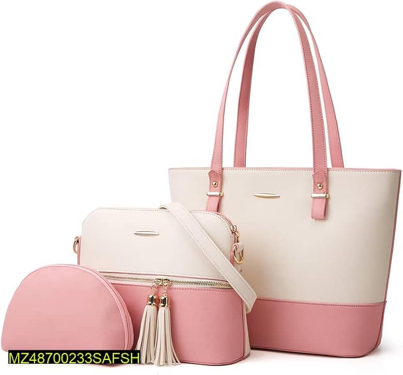 3 pcs women pu leather plain Top Handle Shoulder Bag(Free Delivery) 9