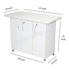 D5 wooden three door iron stand Table White
