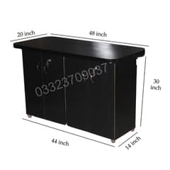 4 feet Wooden Iron stand Table cabinet cupboard iron board Black 0