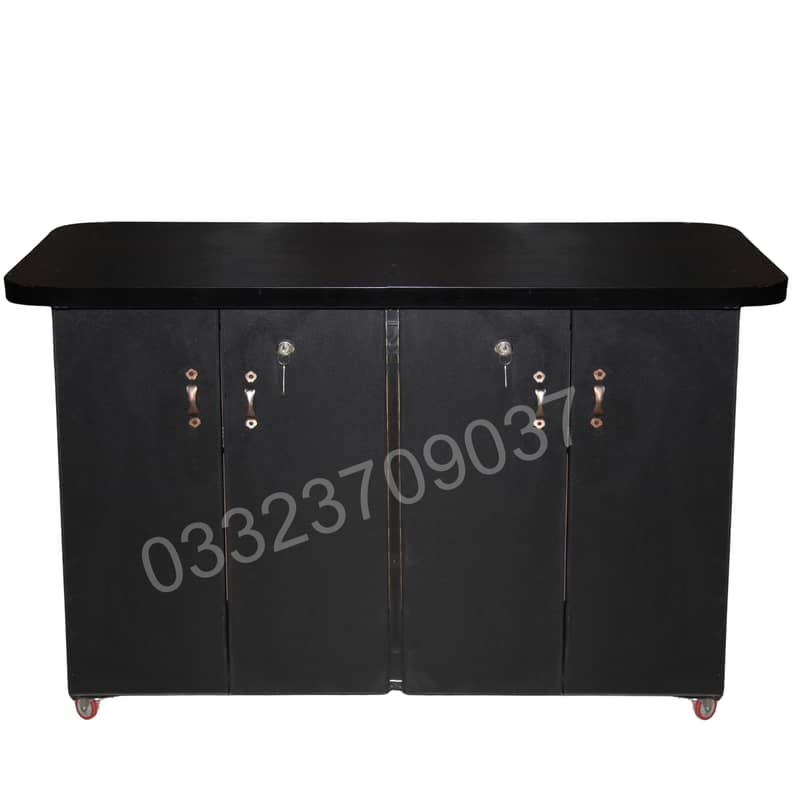 4 feet Wooden Iron stand Table cabinet cupboard iron board Black 1