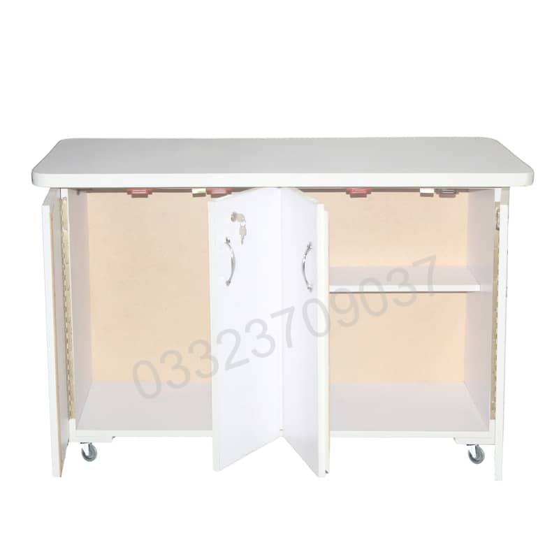 4 feet Wooden Iron stand Table cabinet cupboard iron board white 2