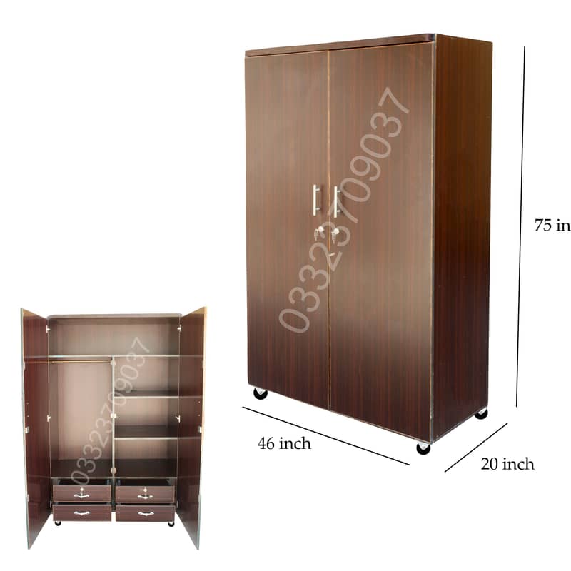 4 drawer 6x4 feet wooden cupboard alamari wardrobe safe cabinet 2