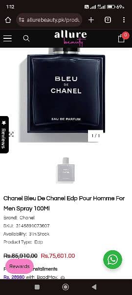 Blue De Chanel 150ml Perfume 1