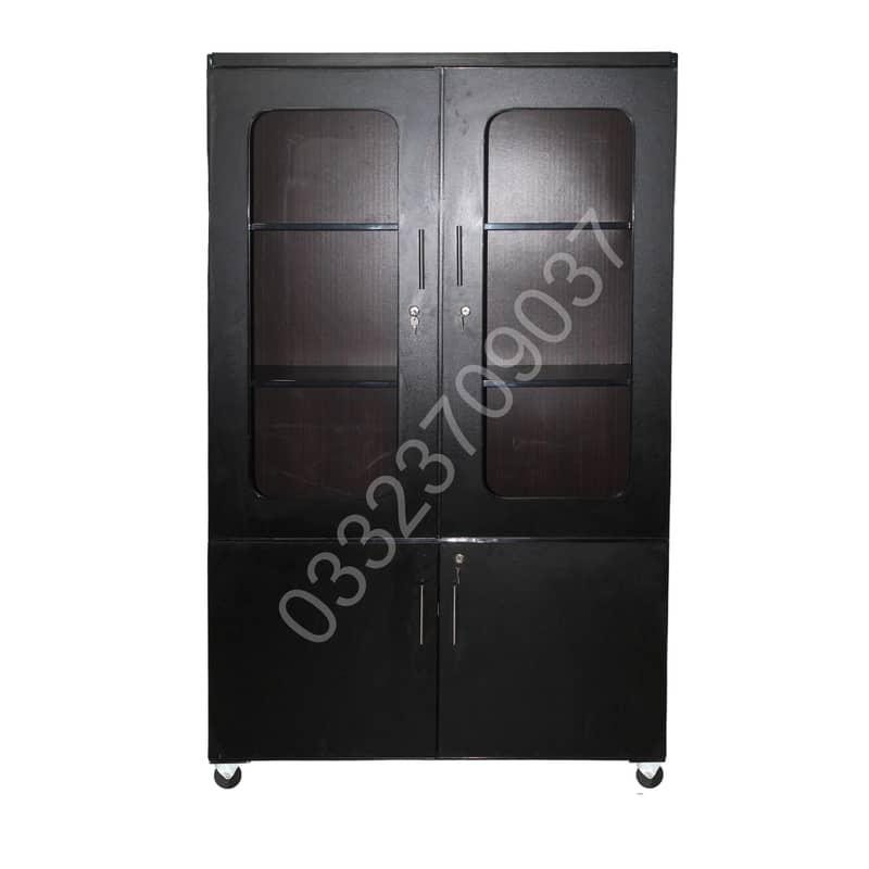 6x4 Feet Glass Door Wooden Showcase Cupboard Wardrobe almari cabinet 2