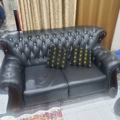6 Seater leather sofa set