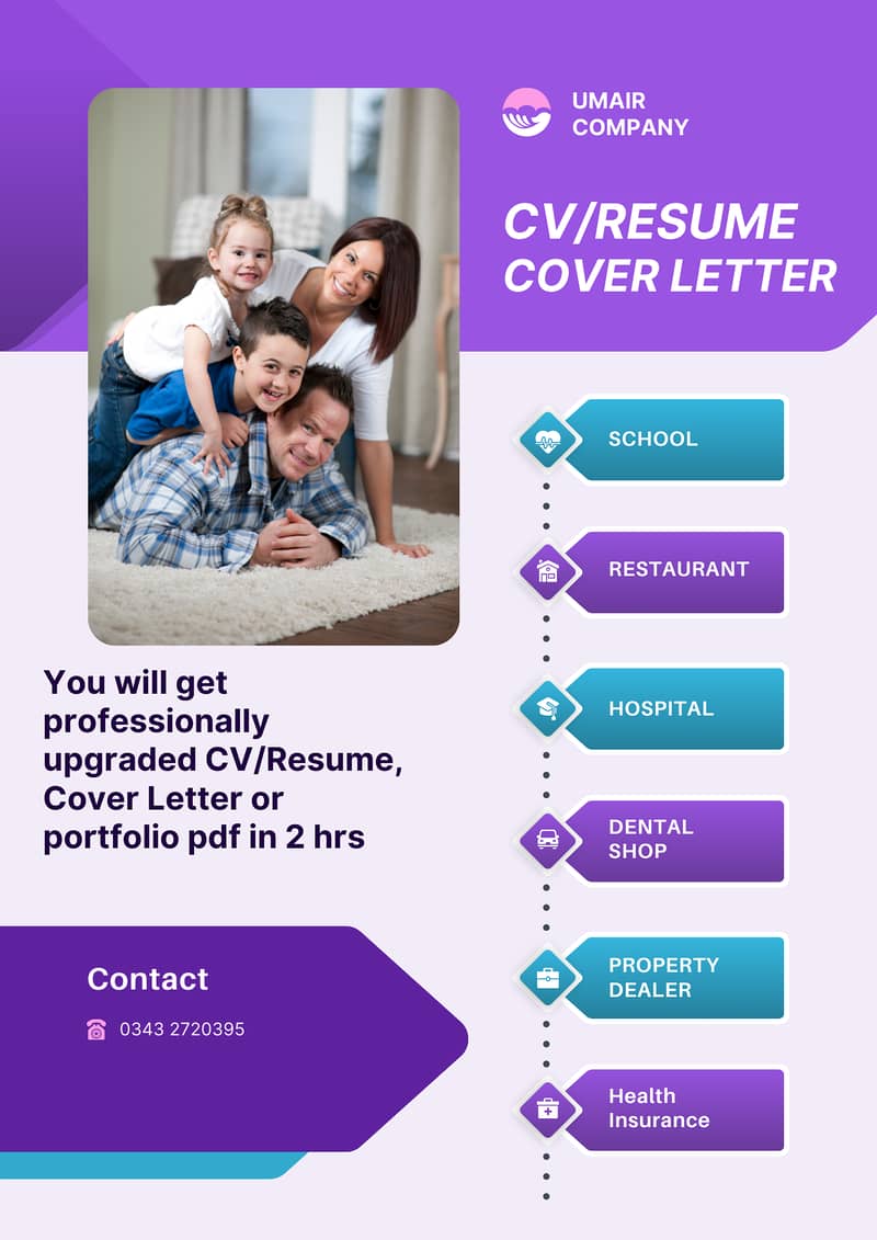Make Your Professionally  CV/Resume,Facebook post Graphics rs/1000 0