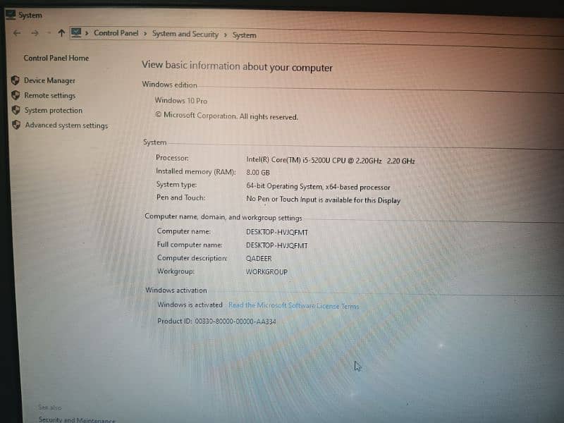 Toshiba satellite i5 generation 5 ram 8 gb DDR 3 Hard Drive 500 gb. 5