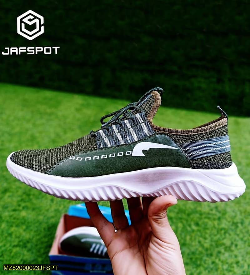 Men Breathable Mesh Training Casual Sneakers -JF021, Green 1
