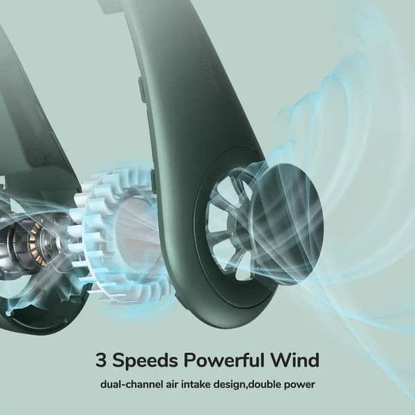 Portable Neck Fan Air Cooler & Purifie Adjustable 3 Speed 2