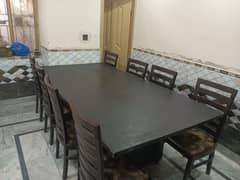 8 Chairs Wooden Dining Table
