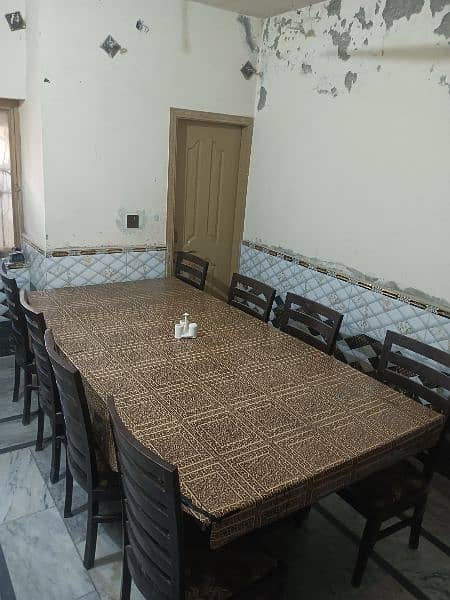8 Chairs Wooden Dining Table 8