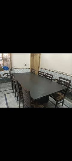 Wooden Dinning Table with 8 chairs for sale