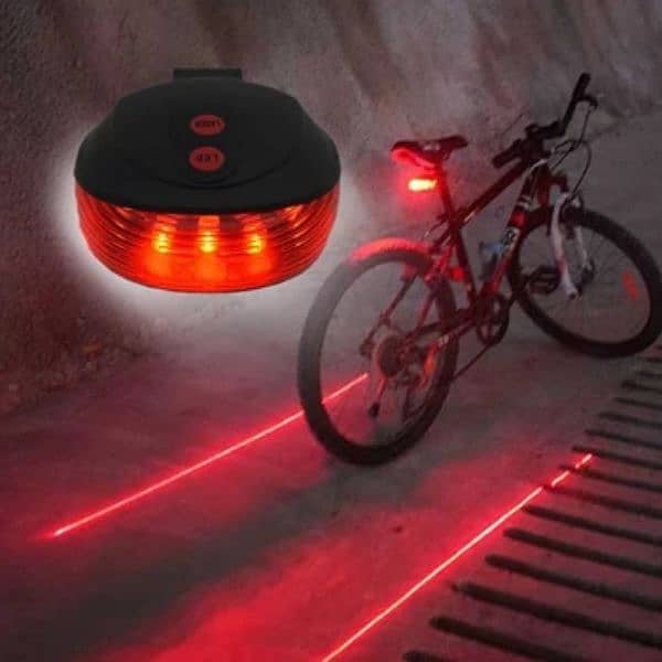 Bicycle Bike LED Lights  2 Lasers 5 LED Waterproof Cycling Tail 3