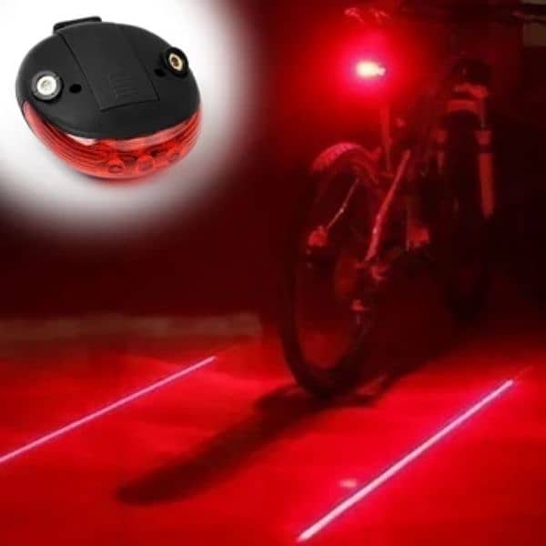 Bicycle Bike LED Lights  2 Lasers 5 LED Waterproof Cycling Tail 4