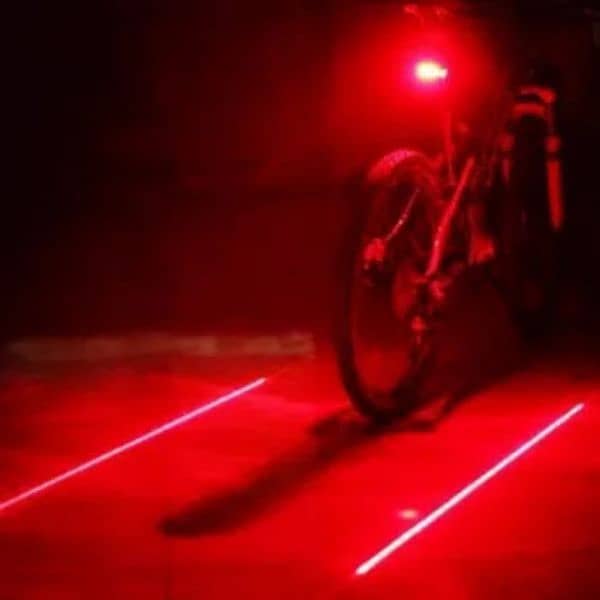 Bicycle Bike LED Lights  2 Lasers 5 LED Waterproof Cycling Tail 6