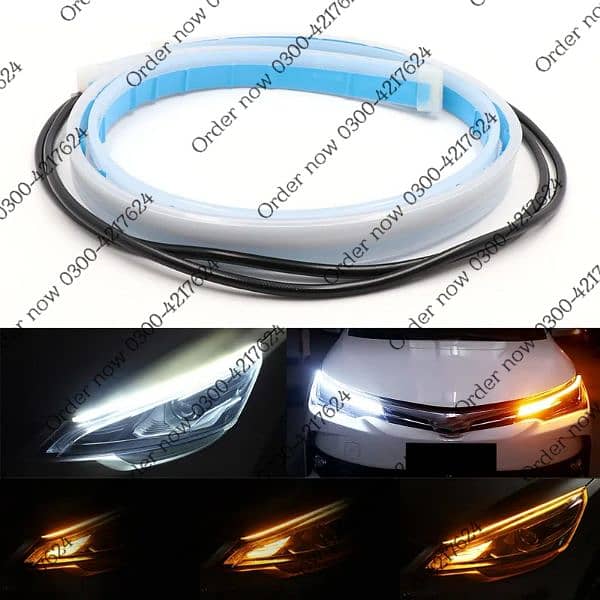 Cars DRL LED Daytime Running Lights Auto Flowing Turn Signal Gui 0