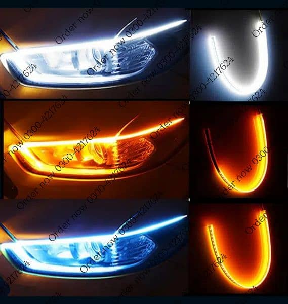 Cars DRL LED Daytime Running Lights Auto Flowing Turn Signal Gui 3