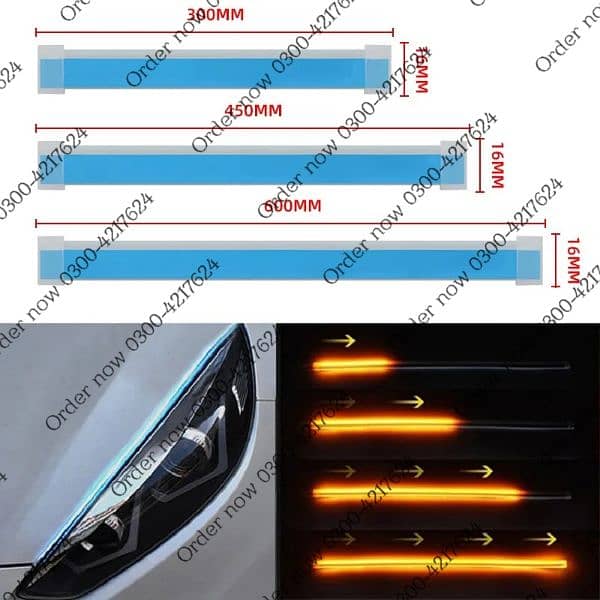 Cars DRL LED Daytime Running Lights Auto Flowing Turn Signal Gui 4