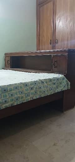 wooden King size bed with out mattress