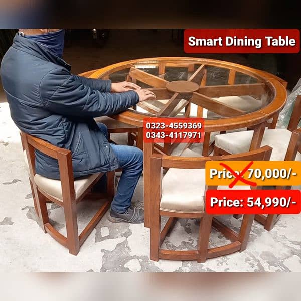 Smart dining table/round dining table/4 chair/6 chair/dining table 5