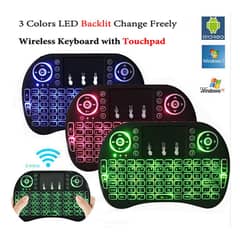 MINI TOUCH PAD RF 500 WIRELESS WITH 3 COLOUR BACKLIGHT KEYBOARD MOUSE 0