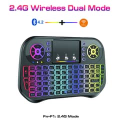 I10 MINI WIRELESS+BLUETOOTH TOUCHPAD 7 COLOR BACKLIT LIGHT 2.4GHZ 0