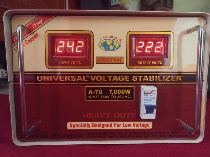 Stablizer Universal original 7000 watt Model # A-70 pure cooper 99.99% 0