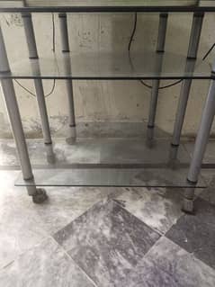 3 portion strong glass table