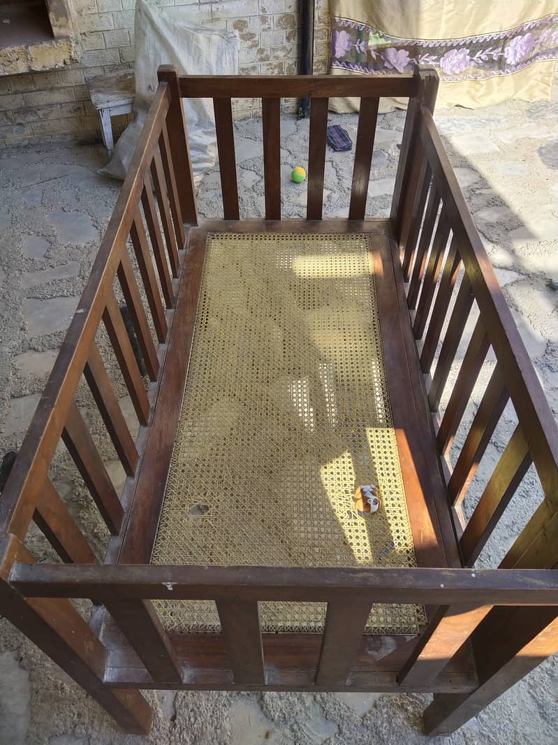 Baby cot made from original shesham wood 2