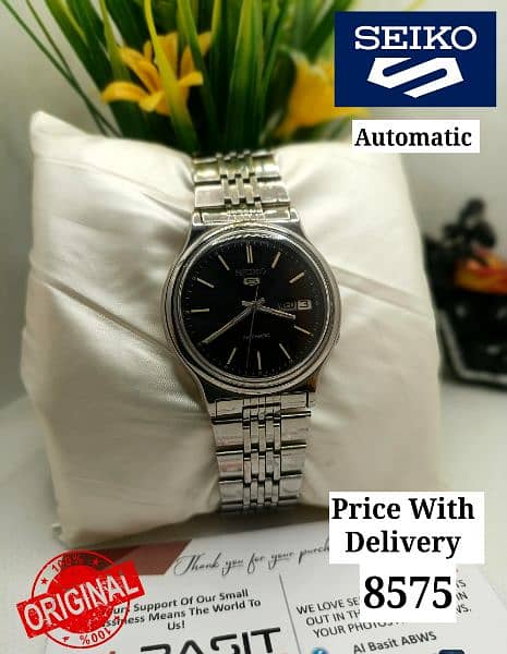 SEIKO 5 CITIZENS ORIENT AUTOMATIC MEN WRIST WATCH 03161737353 5