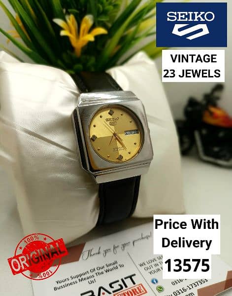 SEIKO 5 CITIZENS ORIENT AUTOMATIC MEN WRIST WATCH 03161737353 4