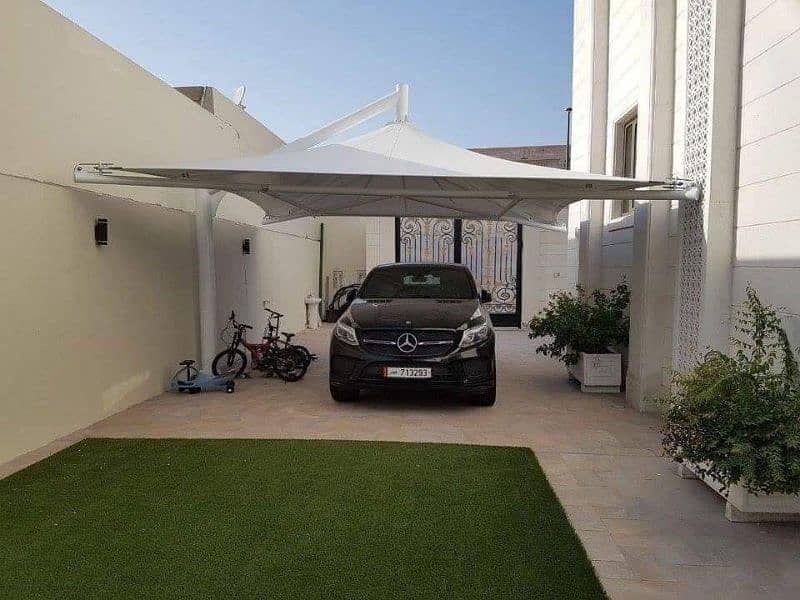 car parking shade Tensile pvc or Faber glass swimming pool shade 0