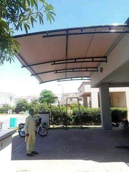 car parking shade Tensile pvc or Faber glass swimming pool shade 1