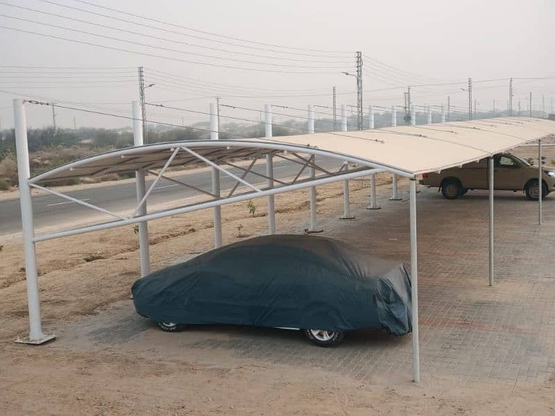 car parking shade Tensile pvc or Faber glass swimming pool shade 8