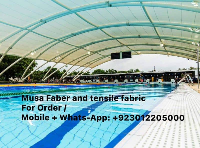 car parking shade Tensile pvc or Faber glass swimming pool shade 18