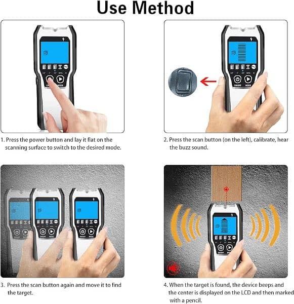 TH-550 WALL STUD FINDER 5 IN 1 2