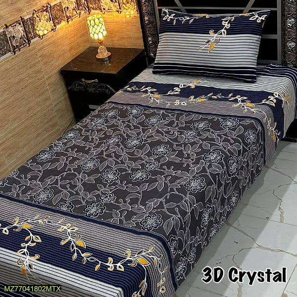 2 Pcs crystal cotton printed single bedsheet (sell all pk)freedelivery 0