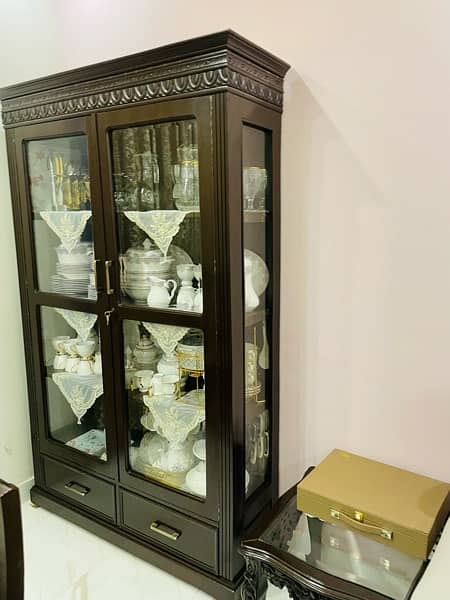 Royal Traditional Solid Sofa Set and Crockery Cabinet 5