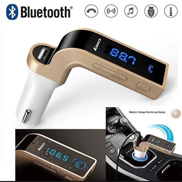 L-SHAPE MULTIFUNCTION Bluetooth FM Transmitter,Wireless In-Car F 4