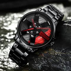 alloy wheels non spinning watch for men's