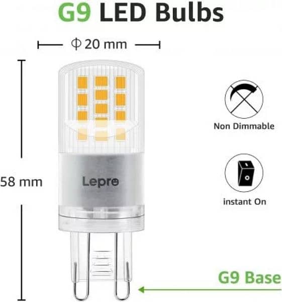LEPRO G9 LED BULBS PACK OF 5 4