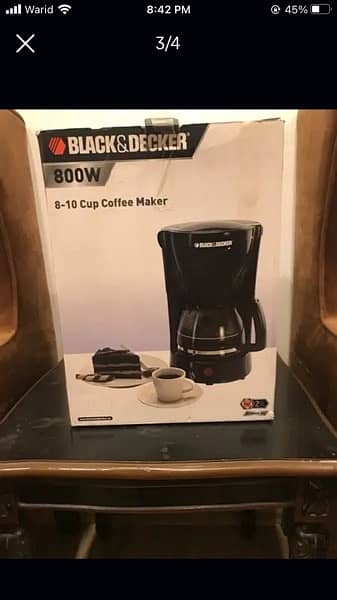 Coffee Maker Machine Black and Decker 800W 3