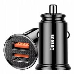 Baseus Car Charger – 30W, Dual USB, Quick Charge