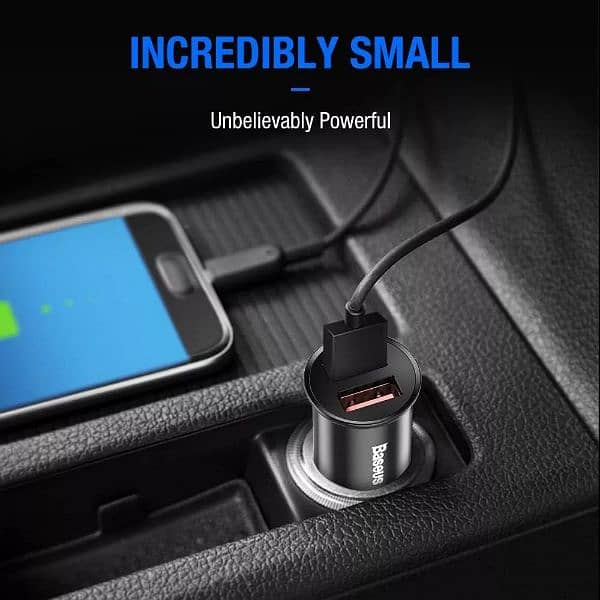 Baseus Car Charger – 30W, Dual USB, Quick Charge 2