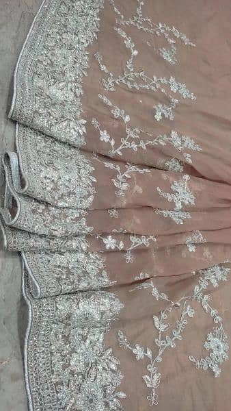 URGENT SALE. . . Brown Embroidered organza net Saree one time use only 11