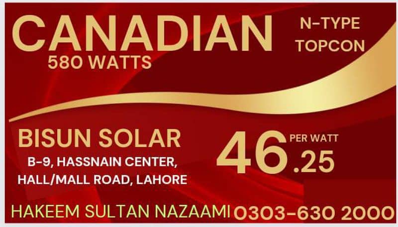 Canadian panel N type topcon BiSun Solar 0