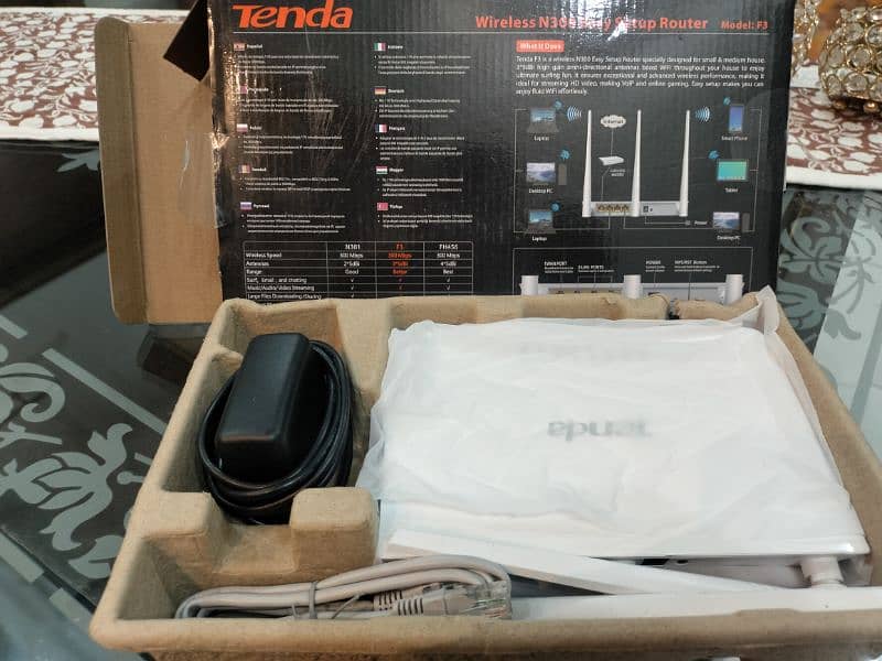 Tenda Router 1 month use. . along with full pack original charger/wire/ 1