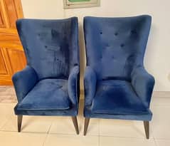 High back sofa chairs Blue